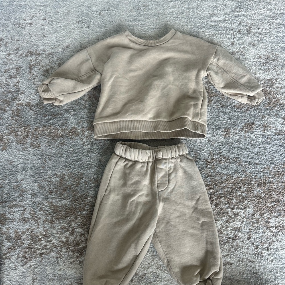 Zara Baby Tan Jogger Set